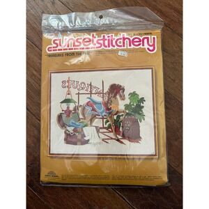 Sunset Stitchery Treasures From Past Crewel Embroidery‎ Kit 2641 Rocking Horse